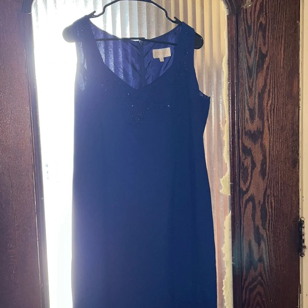 Special Occasion Long Dark Royal Blue Dress - Picture 2 of 5
